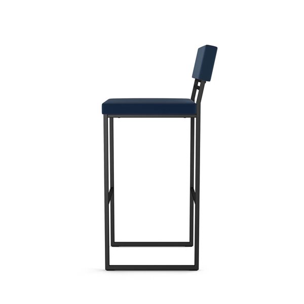 Amisco Industries Everly 26-in Counter Stool - Blue Polyurethane/Black Metal