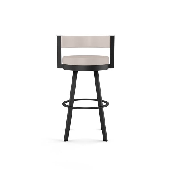 Tabouret comptoir pivotant Amisco Industries Browser 26 po en similicuir crème/métal noir