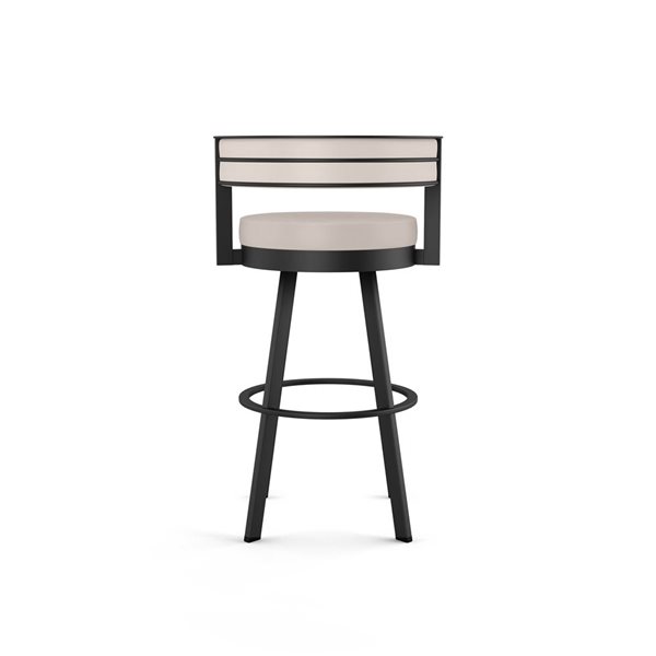 Tabouret comptoir pivotant Amisco Industries Browser 26 po en similicuir crème/métal noir