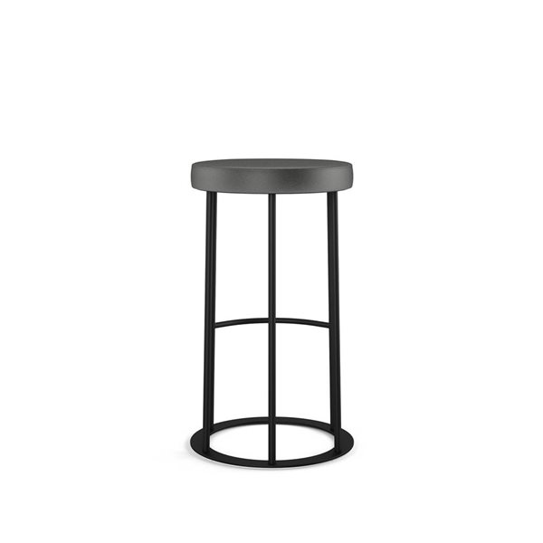 Amisco Industries Iris 30-in Bar Stool - Shiny Charcoal Grey PVC/Black Metal
