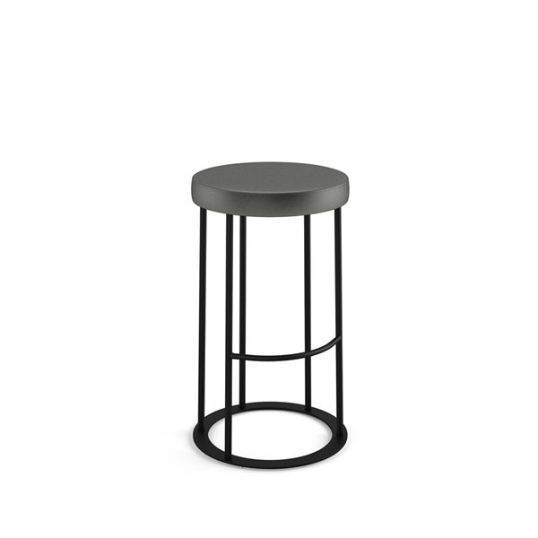 Amisco Industries Iris 30-in Bar Stool - Shiny Charcoal Grey PVC/Black Metal