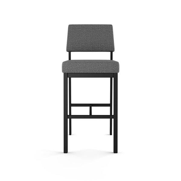 Amisco Industries Avery 30-in Bar Stool - Grey Woven Fabric/Black Metal