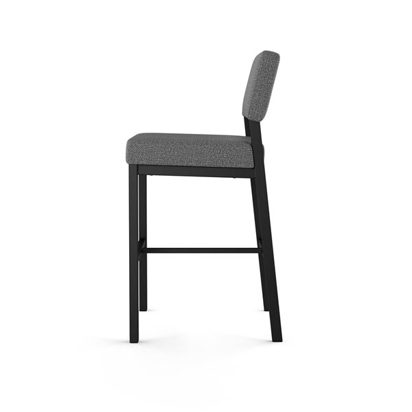 Amisco Industries Avery 30-in Bar Stool - Grey Woven Fabric/Black Metal
