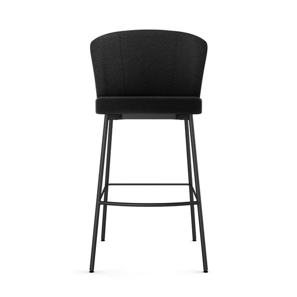 Amisco Industries Camilla 30-in Bar Stool - Charcoal Grey Bouclé Polyester/Black Metal