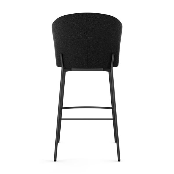 Amisco Industries Camilla 30-in Bar Stool - Charcoal Grey Bouclé Polyester/Black Metal