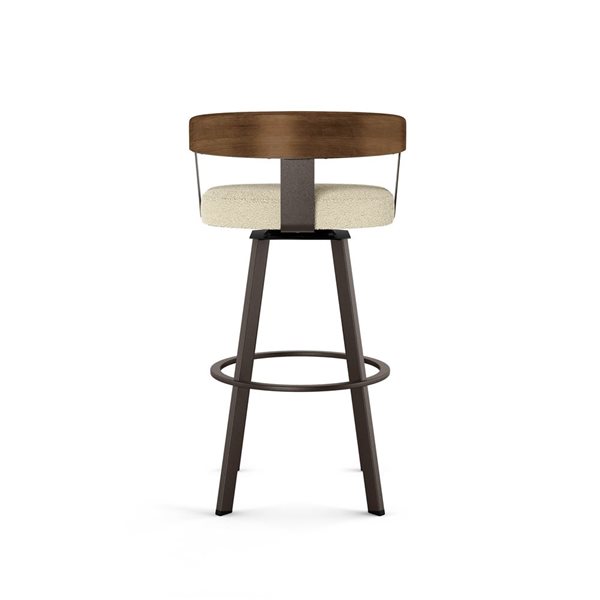 Amisco Industries Lars 26-in Swivel Counter Stool - Cream Polyester/Brown Metal/Light Brown