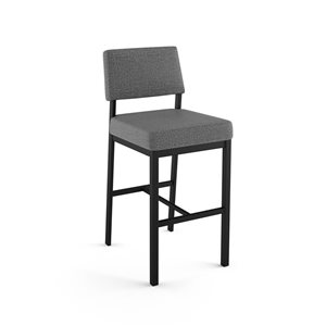 Amisco Industries Avery 26-in Counter Stool - Grey Woven Fabric/Black Metal