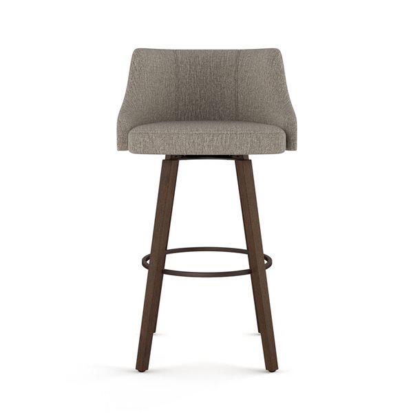 Amisco Industries Ramon 26-in Swivel Counter Stool - BeigeandBrown Woven Polyester/Brown Wood