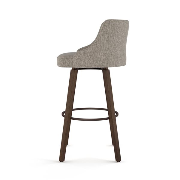 Amisco Industries Ramon 26-in Swivel Counter Stool - BeigeandBrown Woven Polyester/Brown Wood