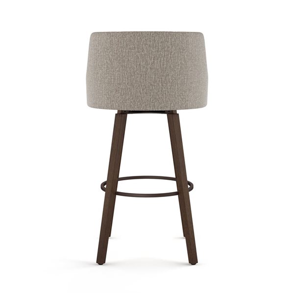 Amisco Industries Ramon 26-in Swivel Counter Stool - BeigeandBrown Woven Polyester/Brown Wood