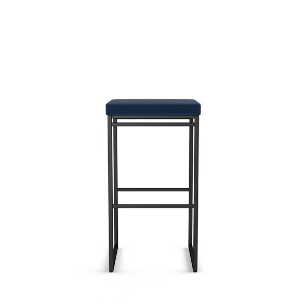 Amisco Industries Easy 26-in Counter Stool - Blue Polyurethane/Black Metal