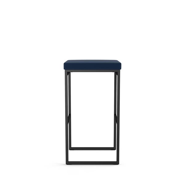 Amisco Industries Easy 26-in Counter Stool - Blue Polyurethane/Black Metal