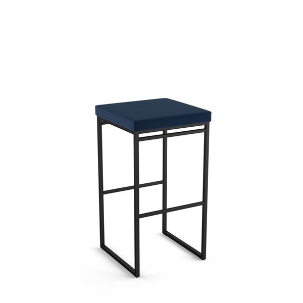 Amisco Industries Easy 26-in Counter Stool - Blue Polyurethane/Black Metal