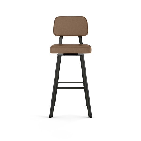 Tabouret comptoir pivotant Amisco Industries Clarkson 26 po similicuir brun/métal brun foncé