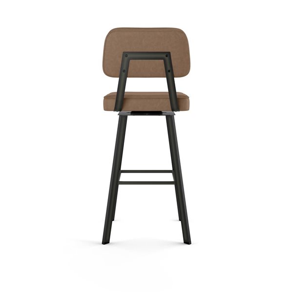 Tabouret comptoir pivotant Amisco Industries Clarkson 26 po similicuir brun/métal brun foncé