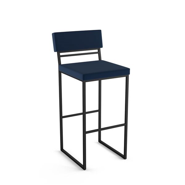 Amisco Industries Everly 30-in Bar Stool - Blue Polyurethane/Black ...