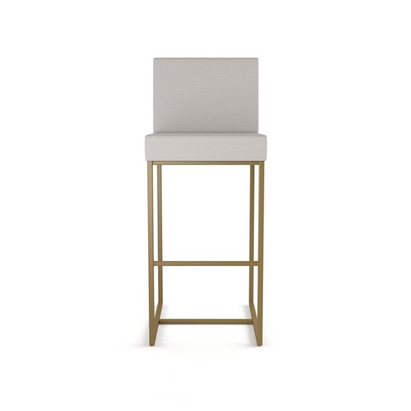 Tabouret de comptoir Amisco Industries Derry 26 po en polyester gris pâle/métal doré