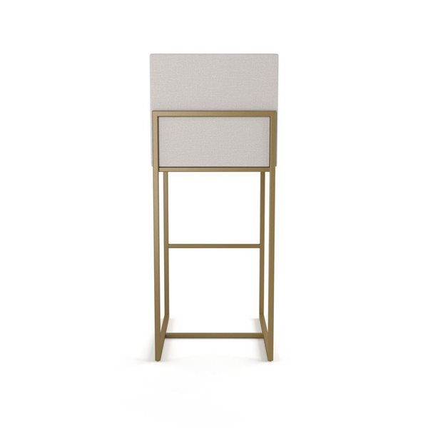 Tabouret de comptoir Amisco Industries Derry 26 po en polyester gris pâle/métal doré