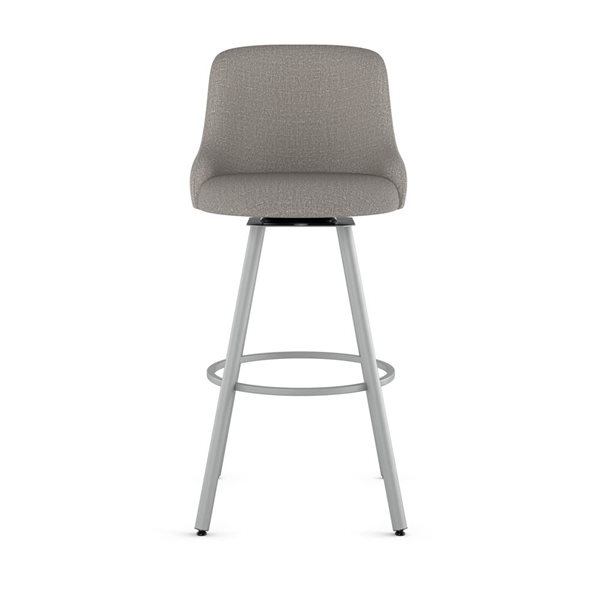 Tabouret comptoir pivotant Amisco Industries Kelsea 26 po en tissu gris argenté/métal gris