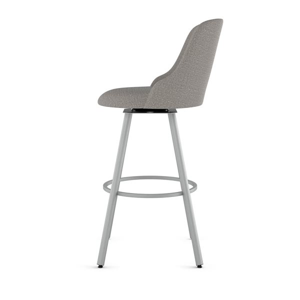 Tabouret comptoir pivotant Amisco Industries Kelsea 26 po en tissu gris argenté/métal gris