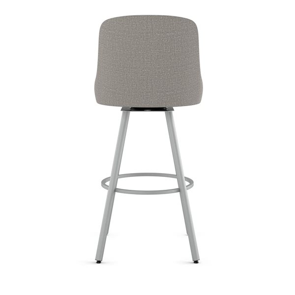 Tabouret comptoir pivotant Amisco Industries Kelsea 26 po en tissu gris argenté/métal gris