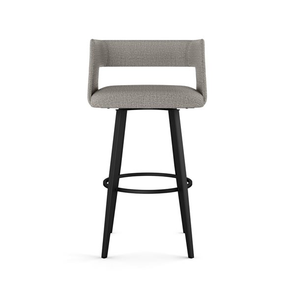 Amisco Industries Marvin 30-in Swivel Bar Stool - Silver Grey Polyester/Black Metal