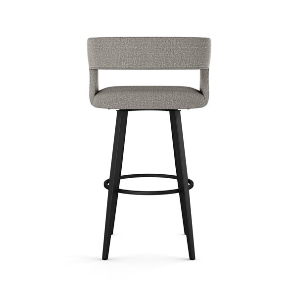 Amisco Industries Marvin 30-in Swivel Bar Stool - Silver Grey Polyester/Black Metal
