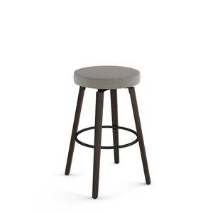 Amisco Industries Walden 26-in Swivel Counter Stool - Silver Grey Polyester/Grey-Brown Wood