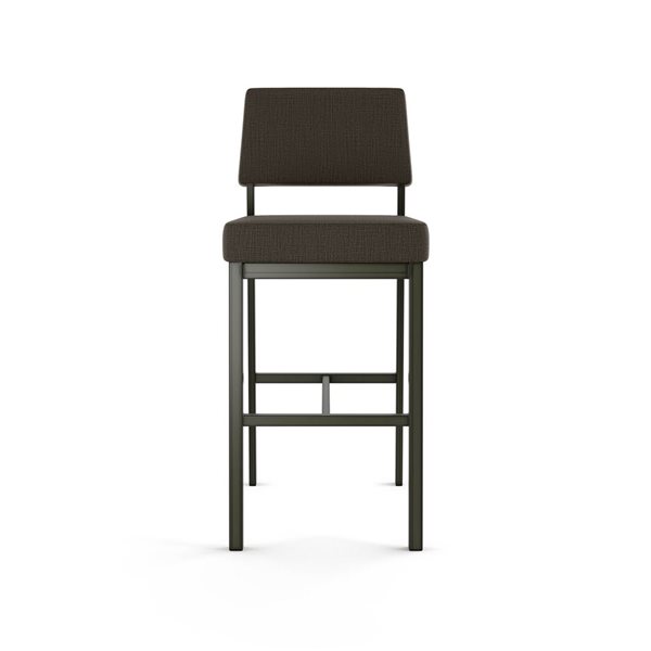 Amisco Industries Avery 26-in Counter Stool - Dark Brown Grey Polyester/Dark Grey Metal