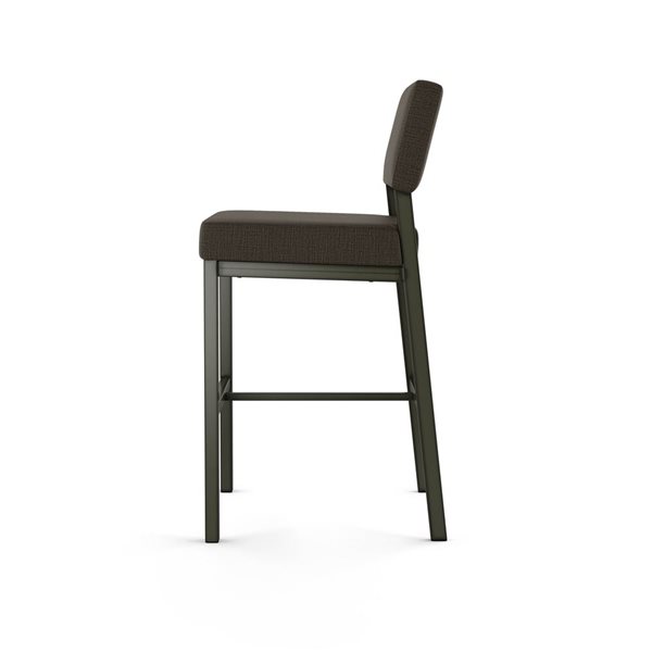 Amisco Industries Avery 26-in Counter Stool - Dark Brown Grey Polyester/Dark Grey Metal