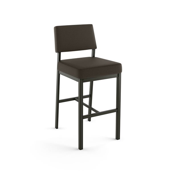 Amisco Industries Avery 26-in Counter Stool - Dark Brown Grey Polyester/Dark Grey Metal