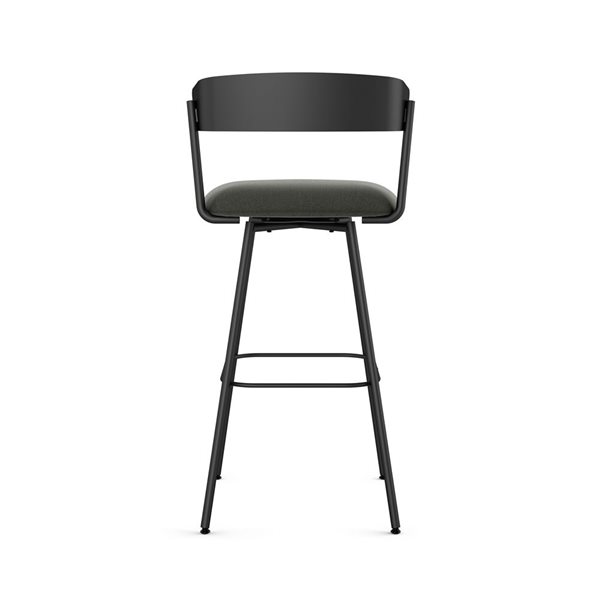 Amisco Industries Ludwig 30-in Swivel Bar Stool - Charcoal Grey Polyester/Black Metal