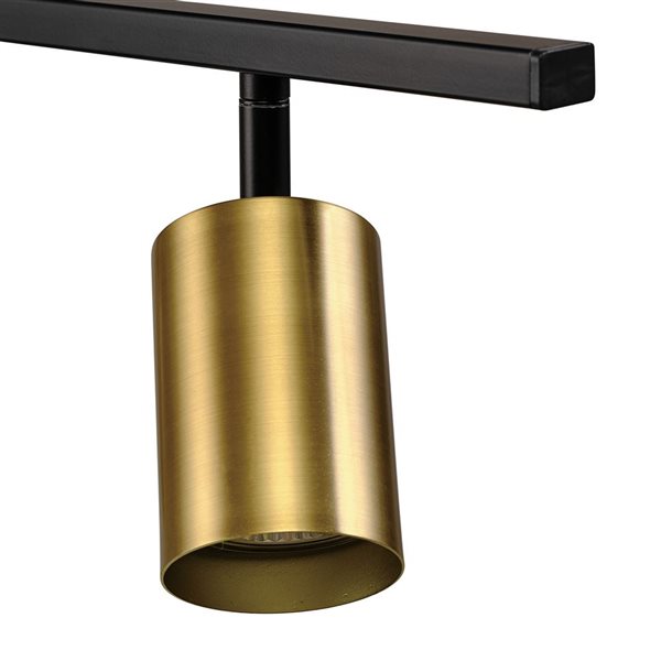 Globe Electric West 42-in 4-light Matte Brass and Black Track Lighting and Centre Swivel Bar