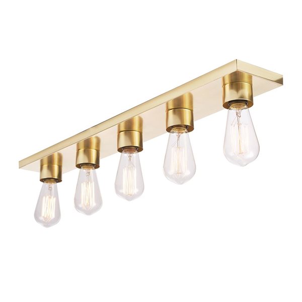 Globe Electric Alden 28-in 5-light Matte Brass Modern Vanity Light