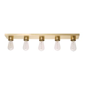 Globe Electric Alden 28-in 5-light Matte Brass Modern Vanity Light