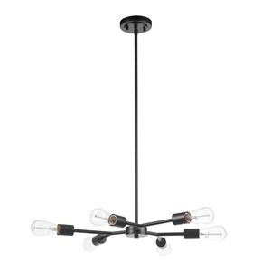 Globe Electric Tetra 6-Light Matte Black Industrial Sputnik Pendant Light (23.25-in W)