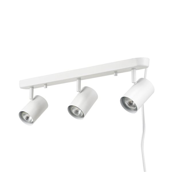 Globe Electric Dale 22.25-in 3-light Matte White Plug-In Track Lighting