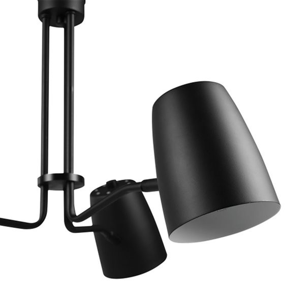 Novogratz x Globe Logan 27-in W 3-Light Matte Black Chandelier