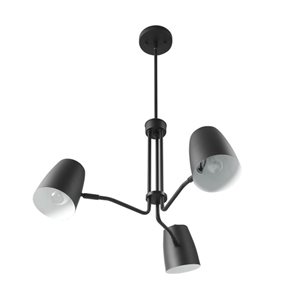 Novogratz x Globe Logan 27-in W 3-Light Matte Black Chandelier