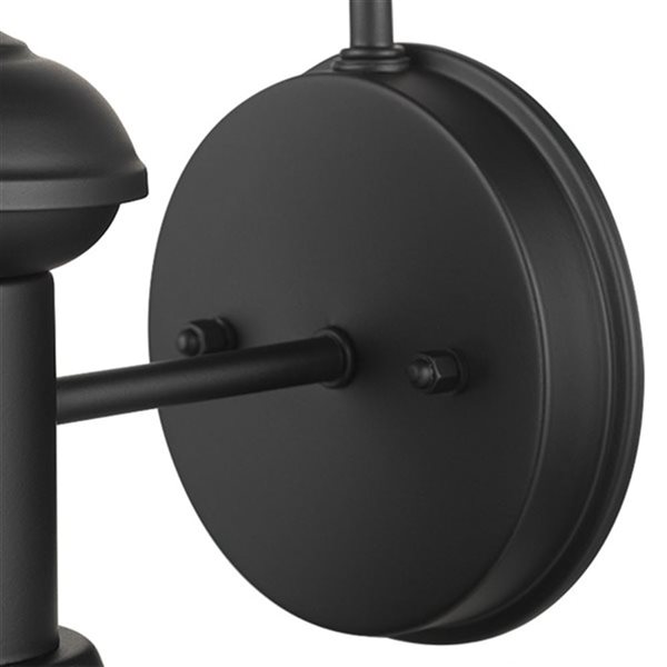 Globe Electric Martes 10-in H Matte Black Hardwired Outdoor Wall Light