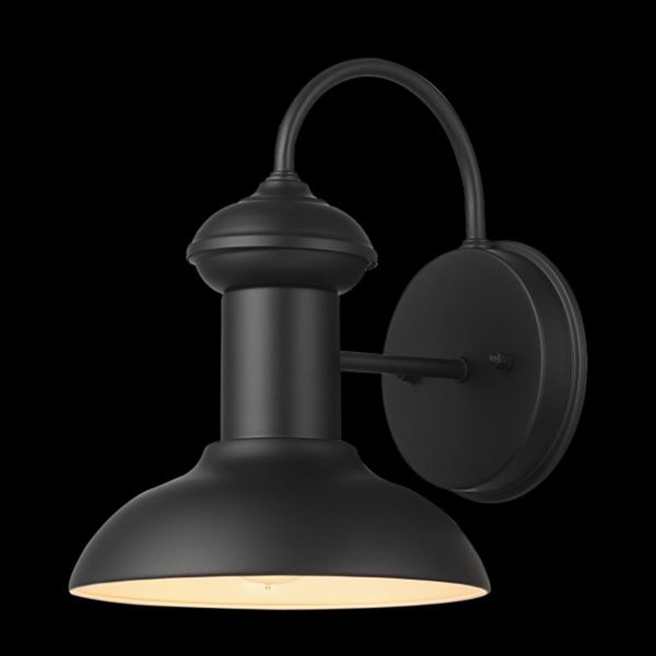 Globe Electric Martes 10-in H Matte Black Hardwired Outdoor Wall Light