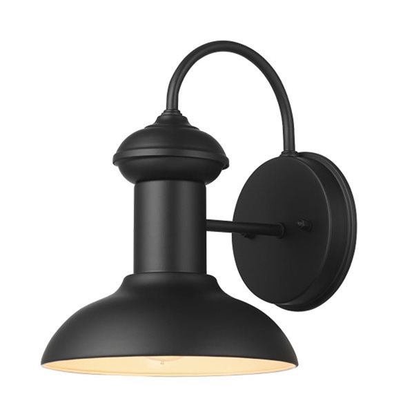 Globe Electric Martes 10-in H Matte Black Hardwired Outdoor Wall Light