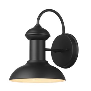 Globe Electric Martes 10-in H Matte Black Hardwired Outdoor Wall Light