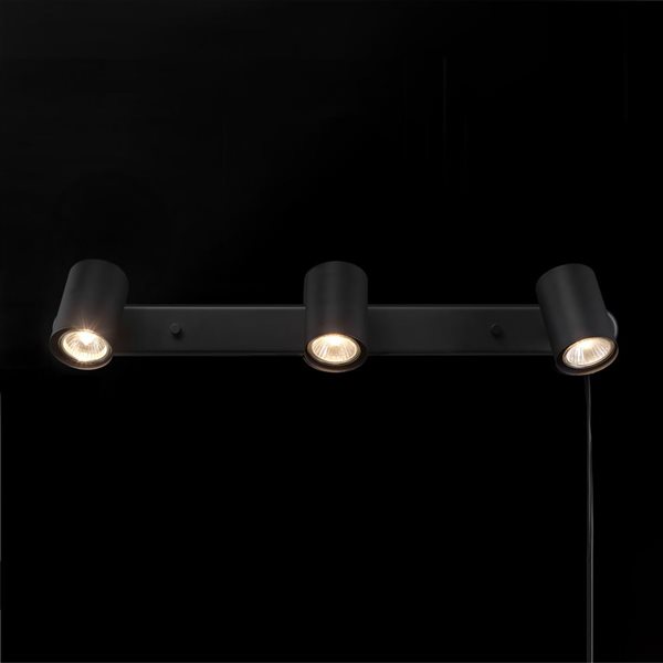 Globe Electric Dale 22.25-in 3-Light Matte Black Plug-In Track Lighting