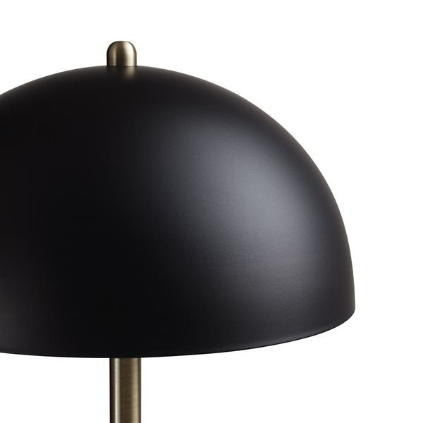 Lampe de bureau Luna de 15 po avec abat-jour en métal par Globe Electric, noir mat
