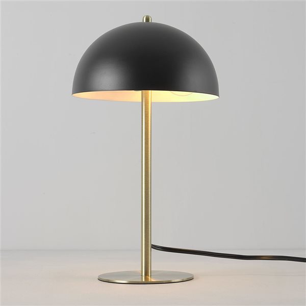 Lampe de bureau Luna de 15 po avec abat-jour en métal par Globe Electric, noir mat