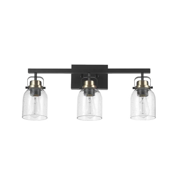 Globe Electric Rockhampton 24-in 3-light Matte Black Industrial Vanity Light