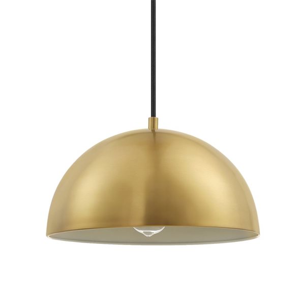 Globe Electric Hazel 1-Light Matte Brass Modern Pendant Light (13-in W)