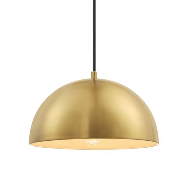 Globe Electric Hazel 1-Light Matte Brass Modern Pendant Light (13-in W)