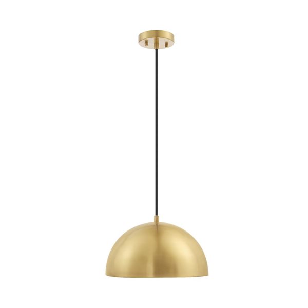 Globe Electric Hazel 1-Light Matte Brass Modern Pendant Light (13-in W)